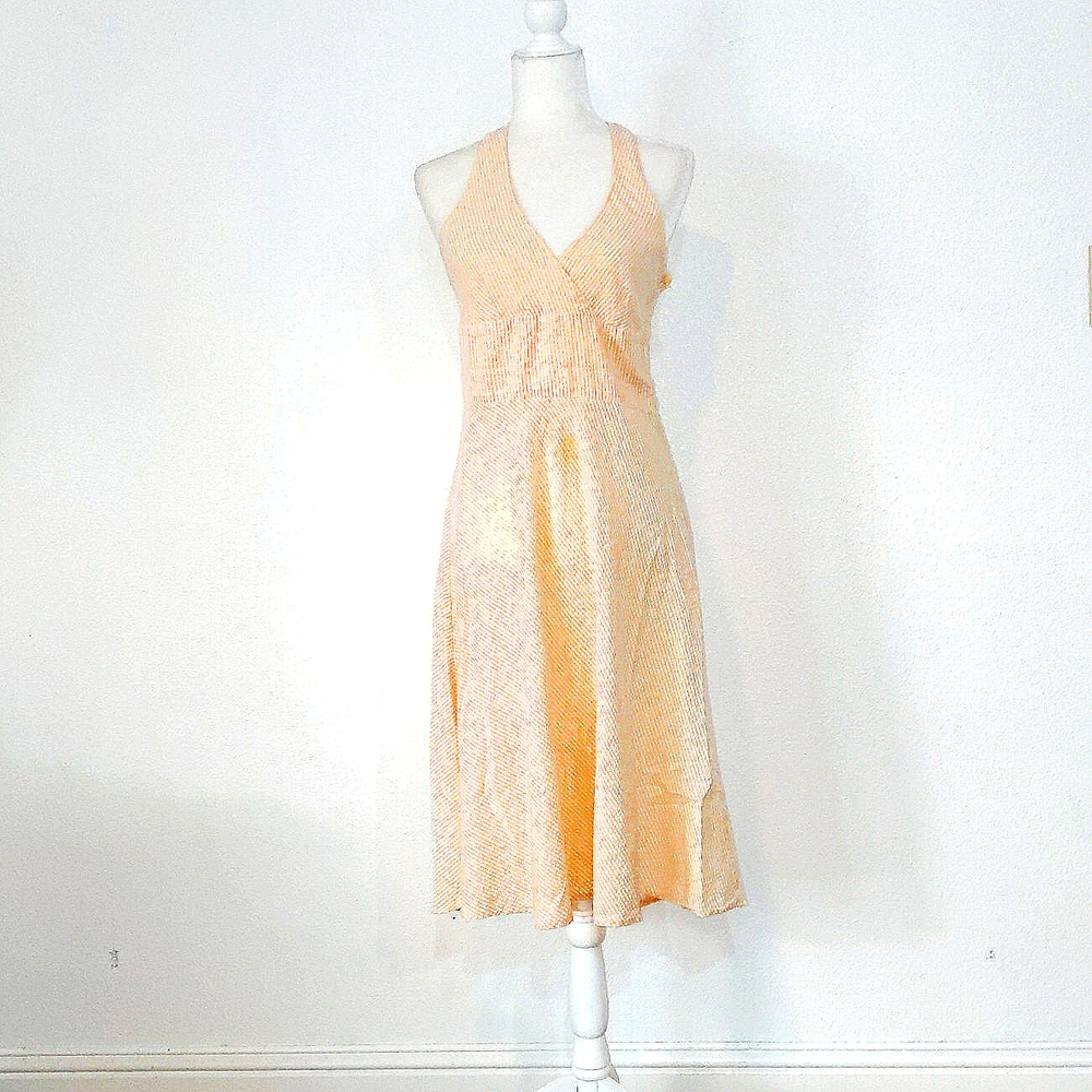 H&M Halter Neck Dress in Yellow and White Stripe